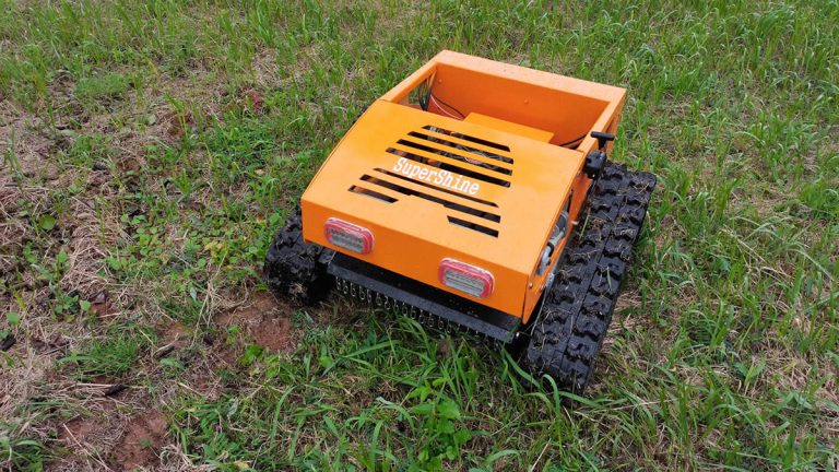 adjustable blade height by remote control walking speed 0~6Km/h wireless radio control lawn mower