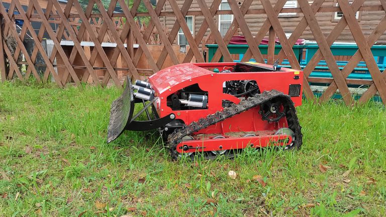 China made remote control mower with tracks low price for sale, remote control lawn mower price