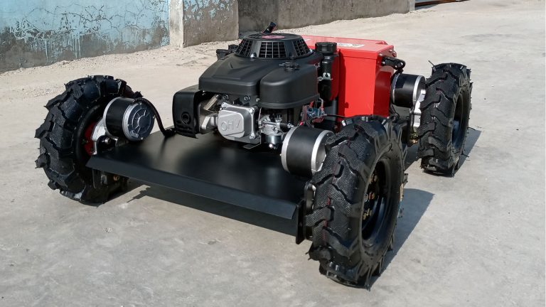 petrol low energy consumption self-powered dynamo remotely controlled robot mower for slopes