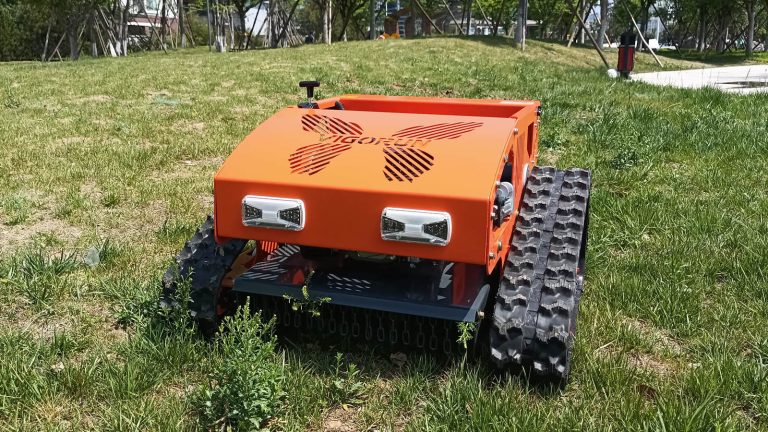 gasoline engine brushless DC motor walking speed 0~6Km/h remote operated steep slope mower