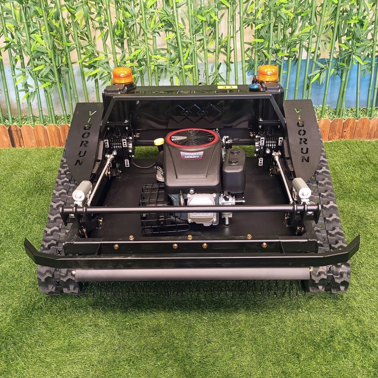 radio controlled rubber track mower made by Vigorun Tech, Vigorun remote controlled rubber track slasher mower for sale