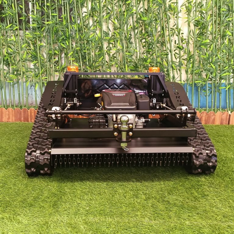 800mm cut radio controlled wheeled weeding machine made by Vigorun Tech, Vigorun remote controlled rubber track tank lawnmower for sale