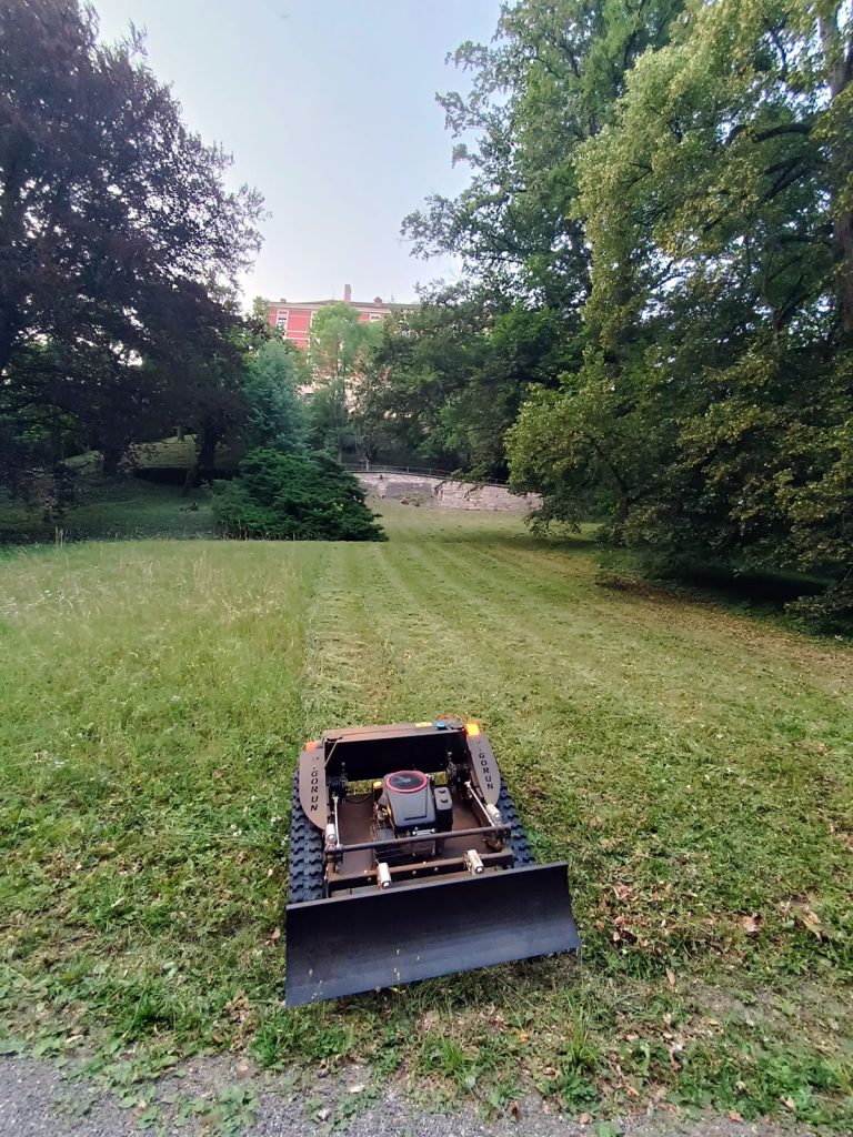 affordable low price rubber track wireless radio control grass cutter machine for sale