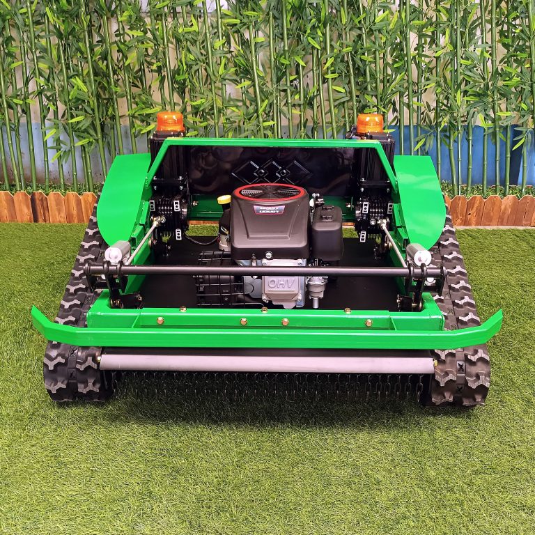 RC rubber track tank lawnmower made by Vigorun Tech, Vigorun RC tracked lawn cutter machine for sale