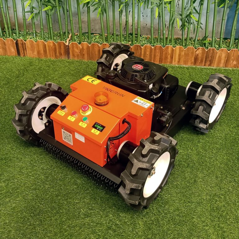 Affordable wireless radio control wheeled tank lawnmower for sale with best price