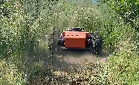 VTW550-90 Wheel-Type Remote Mower Demonstrates Capability to Cut Tall Grass