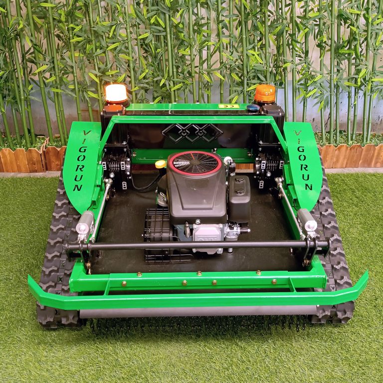 radio controlled tracked grass cutter made by Vigorun Tech, Vigorun radio controlled track-mounted weed cutter for sale