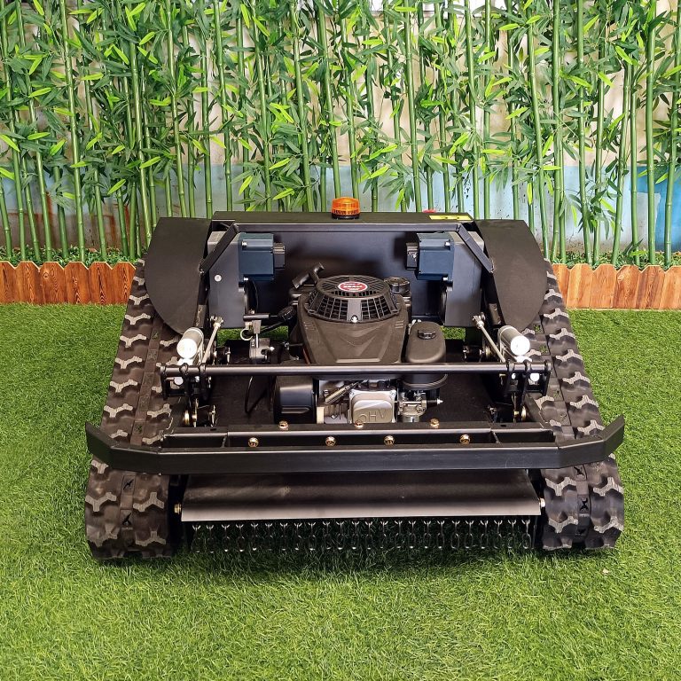 remotely controlled caterpillar lawn mower robot made by Vigorun Tech, Vigorun radio controlled tracked lawn trimmer for sale