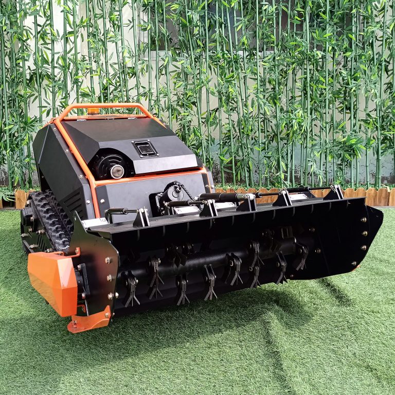 remote controlled wheeled weed eater made by Vigorun Tech, Vigorun remote controlled track grass trimming machine for sale