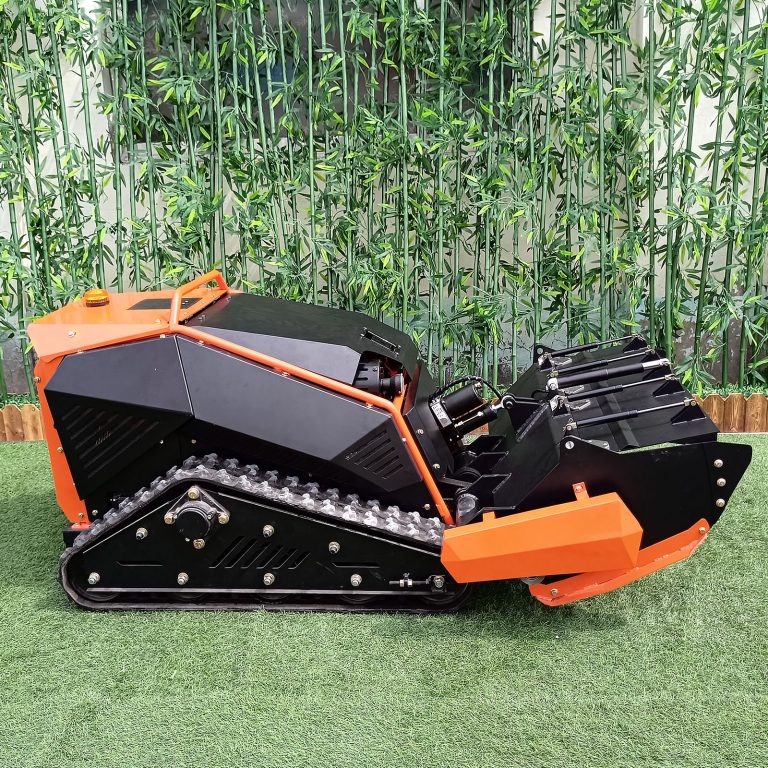 remote controlled wheeled mowing machine made by Vigorun Tech, Vigorun remote control crawler grass mower for sale