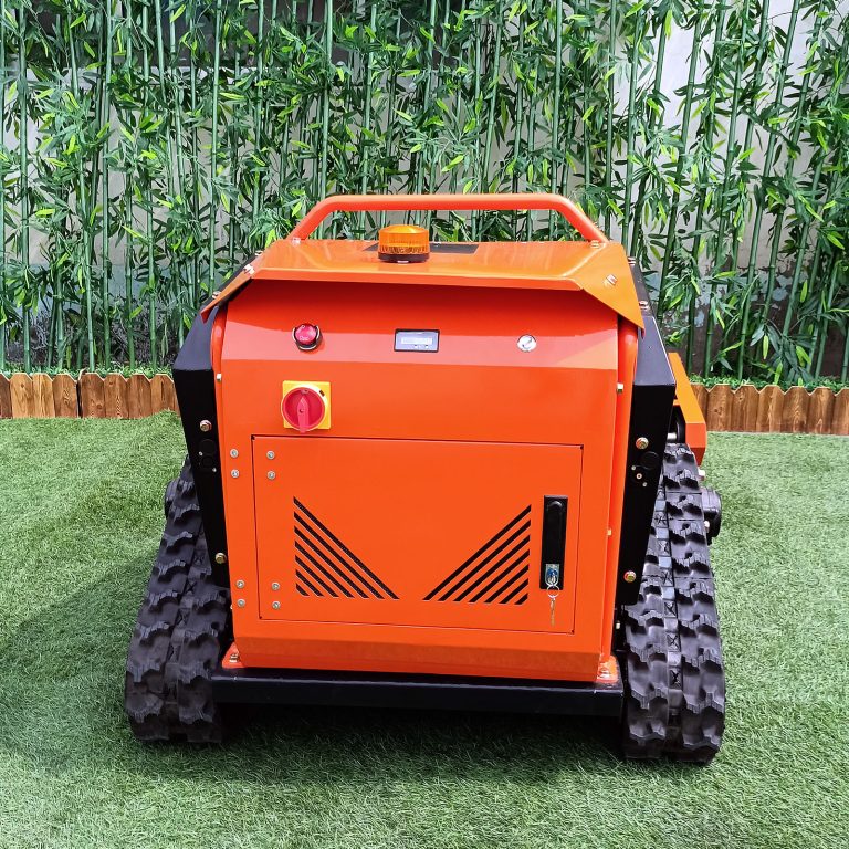 wireless radio control rubber track weed reaper made by Vigorun Tech, Vigorun remote control caterpillar lawn cutter for sale